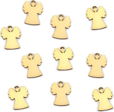 Produktbild von Oblique Unique 10 Holz Engel Weihnachtsbaum Christbaum Anhänger Christbaumschmuck