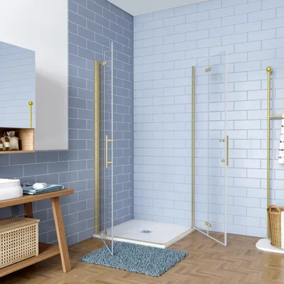 Produktbild von 90x100x195cm Nano+ESG Sicherheitsglas Duschkabine Duschabtrennung Scharniertür Falttür Duschtür