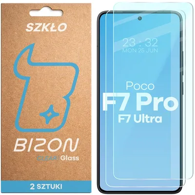 Produktbild von Gehärtetes Glas für Xiaomi POCO F7 Pro / F7 Ultra, Bizon Glass Clear Duo, 2 Stück