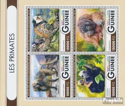 Produktbild von Briefmarken Guinea 2016 Mi 12071-12074 Kleinbogen (kompl. Ausgabe) postfrisch Primaten