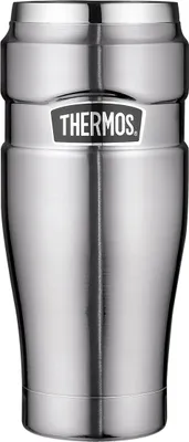 Produktbild von THERMOS Thermobecher Stainless King, Edelstahl mattiert 0,47 l, hält 7 Stunden heiß, zerlegbarer Verschluss, spülmaschinenfest, absolut dicht, BPA-Frei - 4002.205.047