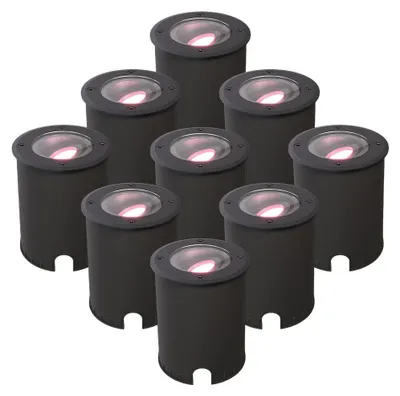 Produktbild von hoftronicsmart LED Bodeneinbaustrahler 5,5W IP67 RGBWW Schwarz 9er Set