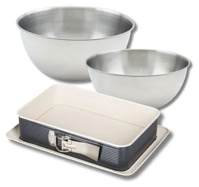 Image de Set de 4 ustensiles de pâtisserie moule à charnière 2 bols et spatule Zenker Smart Pastry
