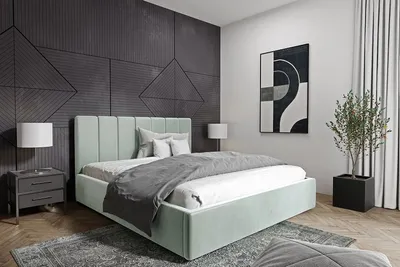 Produktbild von Furmeb24 - SLIM 1 - 180 x 200 cm - Polsterbett aus Holzrahmen , Doppelbett mit h¶her Kopsttze - Ohne Matraze - (Velutto 15)