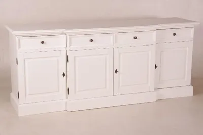Produktbild von Casa Padrino Shabby Chic Landhaus Stil Sideboard Dielen Schrank Weiß B 216 H 90 cm Möbel Diele Esszimmer