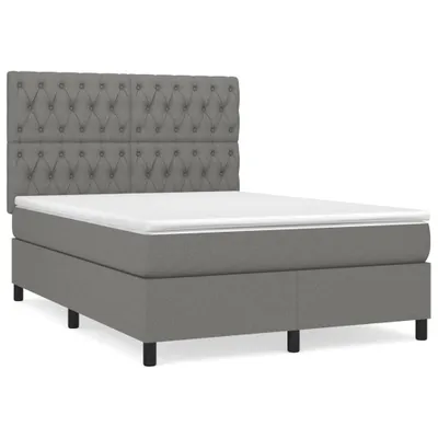 Produktbild von Boxspringbett mit Matratze Dunkelgrau 140x200 cm Stoff