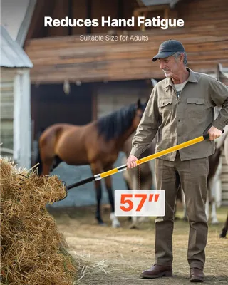 Obrázek produktu pro SucceBuy Vidle na hnůj se sklolaminátovou násadou 1450mm Vidle na hnůj Vidle na hnůj 5 hrotů
