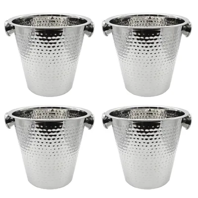 Produktbild von 4er Set Sektkühler Flaschenkühler Edelstahl Weinkühler Kühler Champagnerkühler Sektkübel 22cm Eiskübel Getränkekühler