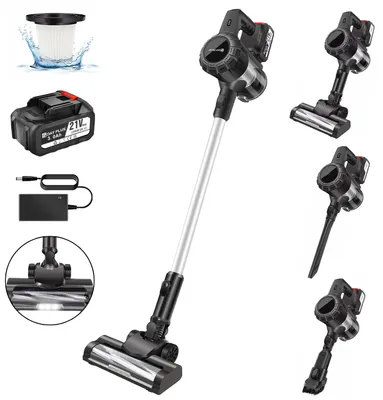 Produktbild von Akku Staubsauger, 15000pa Staubsauger Kabellos, 6-in-1 Handstaubsauger mit 3000mAh Akkus