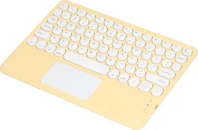 Obrázok produktu pre Dotyková bezdrôtová klávesnica s okrúhlymi klávesmi Ergonomický dizajn Ultratenká inteligentná dotyková bezdrôtová klávesnica pre tablety a notebooky Žltá