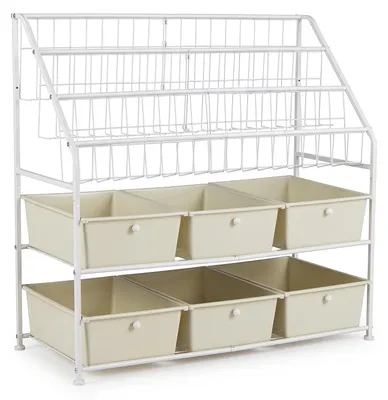 Image de Étagère FANTASK, organisateur de livres pour enfants, blanc