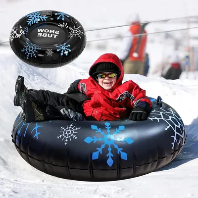 Productafbeelding van Opblaasbare Sneeuwbuis - Slee Band - Winter Plezier - Versterkte Handgrepen - 114 cm - Blauw
