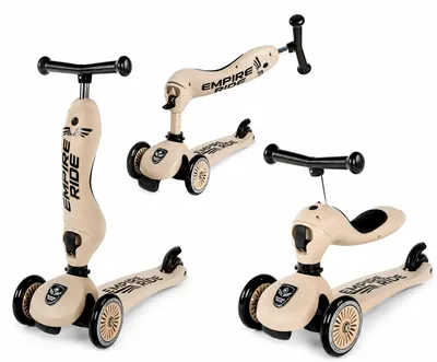 Zdjęcie produktu dla Hulajnoga Dla Dzieci Empire Ride Jeździk 2w1 Scoot Highwaykick Beżowa