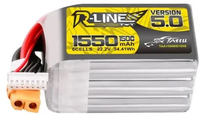 Image de Batterie Lipo Tattu R-Line Version 5.0 1550Mah 22.2V 150C 6S avec Xt60 Plug