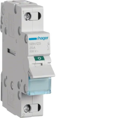 Immagine prodotto di Hager INTERRUTTORE SPEGNIMENTO VE 1POL. 25A (SBN 125)