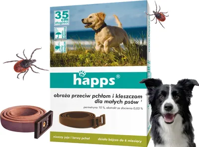 Zdjęcie produktu dla HAPPS - obroża przeciw pchłom i kleszczom dla małych psów