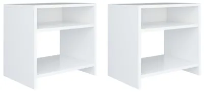 Imagen del producto de Juego de 2 mesitas de noche de madera blanca