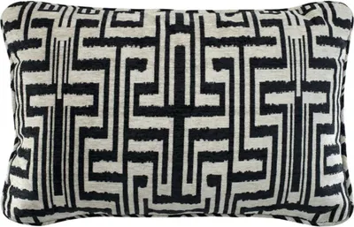 Produktbild von Casa Padrino Designer Zierkissen Schwarz / Beige 60 x H. 40 cm - Luxus Kollektion