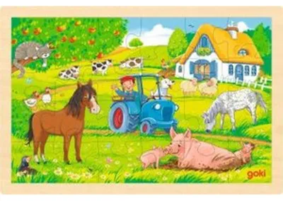 Image de Goki Puzzle en bois de la ferme, 24 pièces.