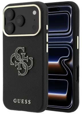 Productafbeelding van Guess Geprint logo en groot harslogo voor zwarte Apple iPhone 18 Pro / 17 Pro