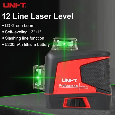 Produktbild von Laser-Wasserwaage – Kreuzlinienlaser – Linienlaser – Bau-Laser – Automatische Nivellierung – Grüner Laser mit 12 Linien – USB-C