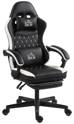 Produktbild von Gaming-Stuhl - Bürostuhl - Computerstuhl - Gaming-Rennstuhl - Ergonomischer Stuhl - Schwarz/Weiß