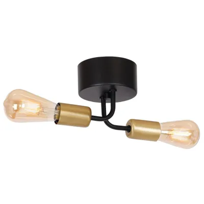 Zdjęcie produktu dla Lampa wisząca Brenda czarny mat-złoty mat 2xE27x15W metal wym:13x25x12cm IP20 Luminex