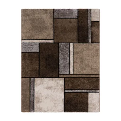 Produktbild von TT Home Wohnzimmer Teppich Kurzflor Abstrakt Geometrisch Design Used Look Modern Größe 160x230 cm