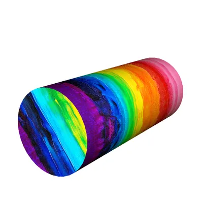 Image de Bertoni Coussin anatomique thermoélastique à roulettes, Idéal pour la santé de la colonne vertébrale, confort et design COLORFUL - Ø15x40 cm