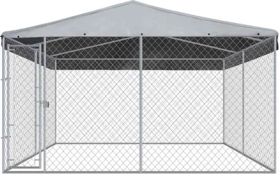 Obrázok produktu pre vidaXL Vonkajšia búda pre psov so zastrešením 382x382x225 cm