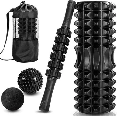 Produktbild von Famanu Schaumroller Set 4-in-1 - Schwarz