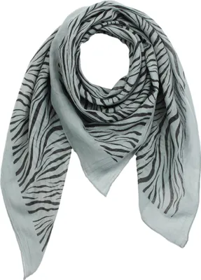 Produktbild von Baumwolltuch - Zebra grau - schwarz - quadratisches Tuch