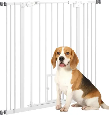 Image de Barrière pour chiens - Barrière de sécurité - Avec 1 portillon - 206 x 90 cm - Blanc