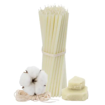 Produktbild von Weiße Bienenwachskerzen Nr. 140 – 50 Stück – 16 cm – Rauch- & Tropffrei – Für Bestattungen, Kirche, Rituale
