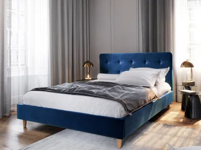 Obrázek produktu pro Manželská postel s úložným prostorem NOOR 2 - 180x200, modrá