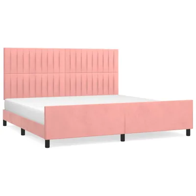 Produktbild von vidaXL Bettgestell mit Kopfteil Rosa 200x200 cm Samt