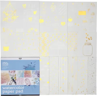 Produktbild von Creativ Company Aquarellpapier Malblock 30,5x30,5 cm für Basteln