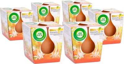 Produktbild von Air Wick Duftkerze Citrus im Glas (6 x 105 g) – Mediterraner Duft mit ätherischen Ölen