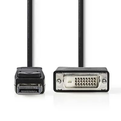 Immagine prodotto di Cavo Displayport | DisplayPort Hane | DVI-D 24+1-Pin Hane | 1080p | Nickelplaterad | 2,00 m | Rotondo | PVC | Svart | Kuvert