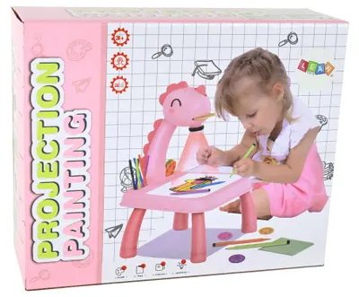 Zdjęcie produktu dla Projektor tablicowy do nauki rysowania różowego dinozaura