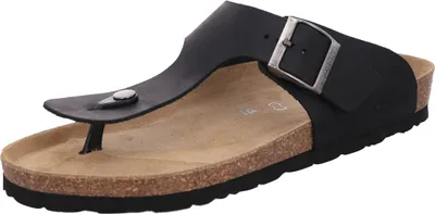 Produktbild von Rohde Herren Zehentrenner Pantolette Leder Clog Schnalle Grado 5928, Größe:43 EU, Farbe:Schwarz
