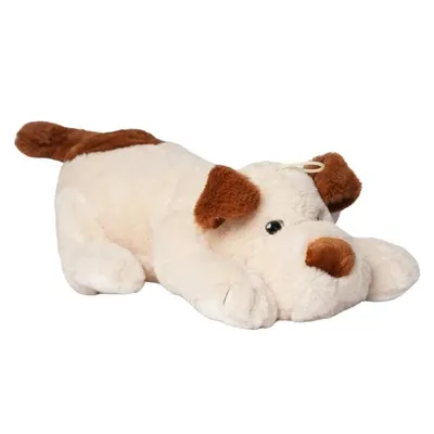 Produktbild von Großer liegender Welpe 45cm Plüschhund Kuscheltier braun-weiß