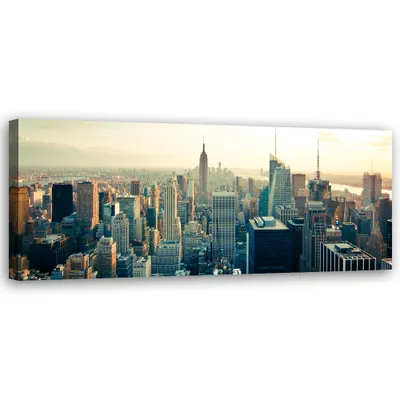 Produktbild von Leinwandbild Wolkenkratzer in New York 90x30 Feeby Grau bild für die wand bereit zum aufhängen