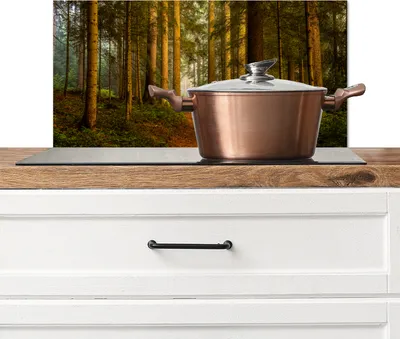 Obrázek produktu pro KitchenYeah® Kitchen splashback - kuchyňský splashback - ochrana stěny sporáku a dřezu - les - příroda - stromy - krajina - listí 60x30 - hliníkový dibond (alternativa ke skleněnému splashbacku) - žáruvzdorný