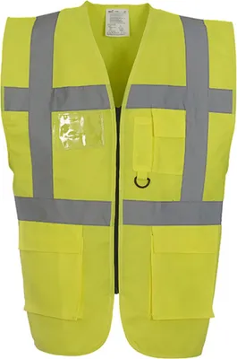 Produktbild von YOKO HVW801 | Herren Multi-Functional Executive Waistcoat - Farbe: Hi-Vis Yellow - Größe: S