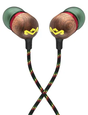 Imagen del producto de Auriculares intraurales House of Marley Smile Jamaica, con conexión USB-C y micrófono, driver de 9.2 mm, cable anti-enredos – diseño Rasta