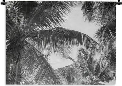 Produktbild von MuchoWow® Wandteppich Wandbehang Palmwedel - Vintage - Natur 90x67.5 cm Tapisserie Dekoration Wandtuch - Fototeppich - Wand-Skulpturen