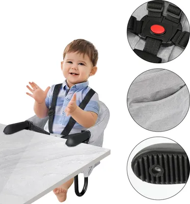 Produktbild von Aopunly Faltbar Tischsitz Babysitz  Klappbare Baby Stuhlsitz 6-36 Monate Babystuhl Tische Kinder Sitzerhöhung Sitzhilfe Babysitz mit Anti-Rutsch-Klemmen (42x36x27cm)