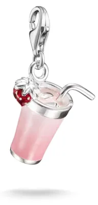 Image de Pendentif charm « Pink Matcha » en argent massif