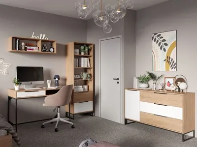 Obrázek produktu pro Studentská sestava FABENS 1 - ořech hickory / matná bílá